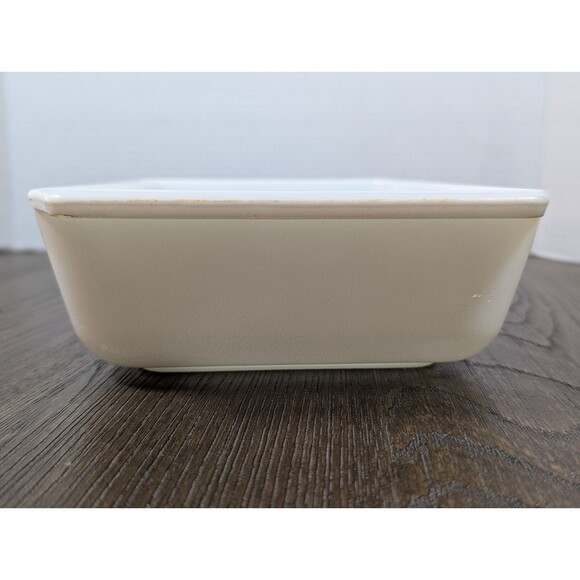 VTG 60s Pyrex Casserole Dish Metallic Gold Pine Cones 575-B Made in USA No Lid - Picture 7 of 11